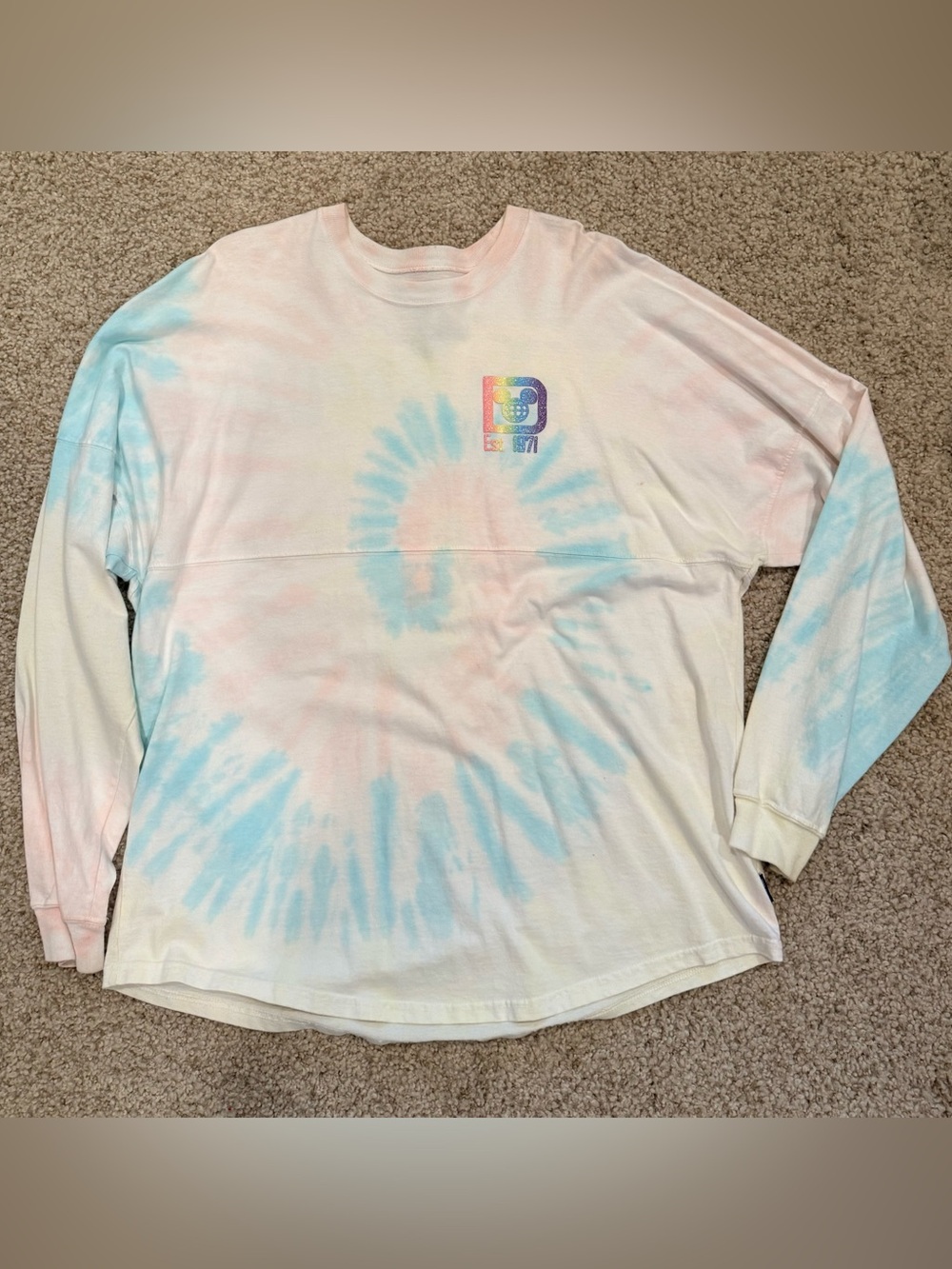 Pastel Tie-Dye Long Sleeve Disney Spirit Jersey
